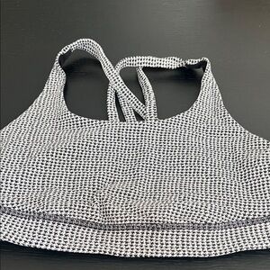lululemon athletica Black & White Knit Strappy Sports Bra